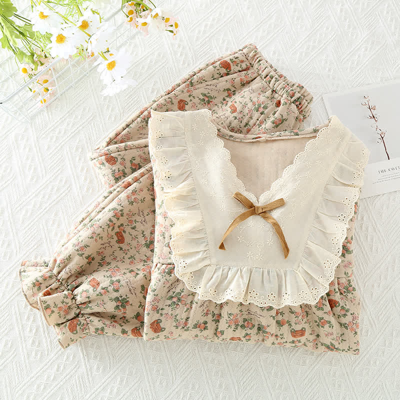 Vintage Rose Garden Cotton Loungewear Set - image 2