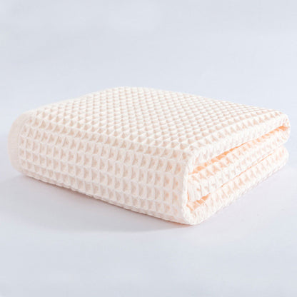 Ownkoti Breathable Cotton Waffle Weave Bath Towel - Light Pink - 70*140cm - image 9