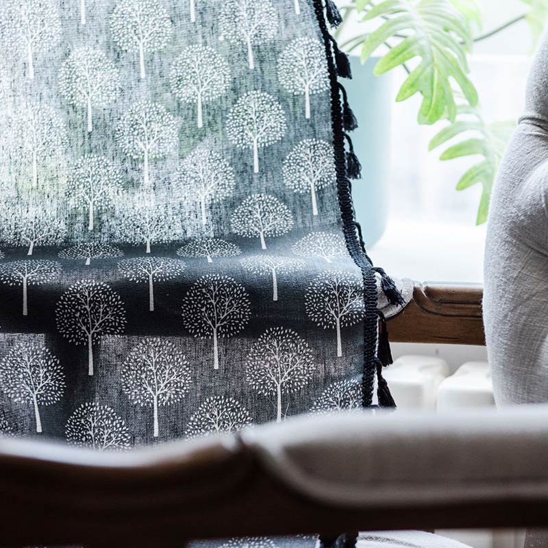 Countryside Style Tree Cotton Linen Curtain - image 10