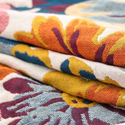 Bright Colorful Flower Cotton Reversible Quilt - image 12