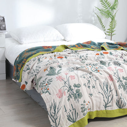 Flower Plant Cotton Reversible Soft Quilt - image 2