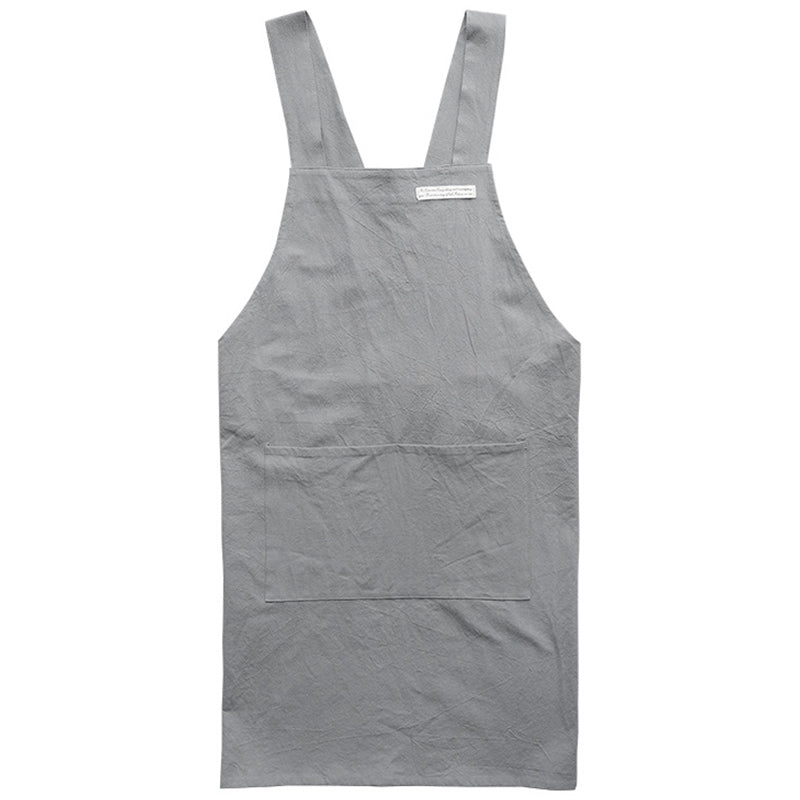 Simple Cotton Pure Color Cross-back Apron - image 13