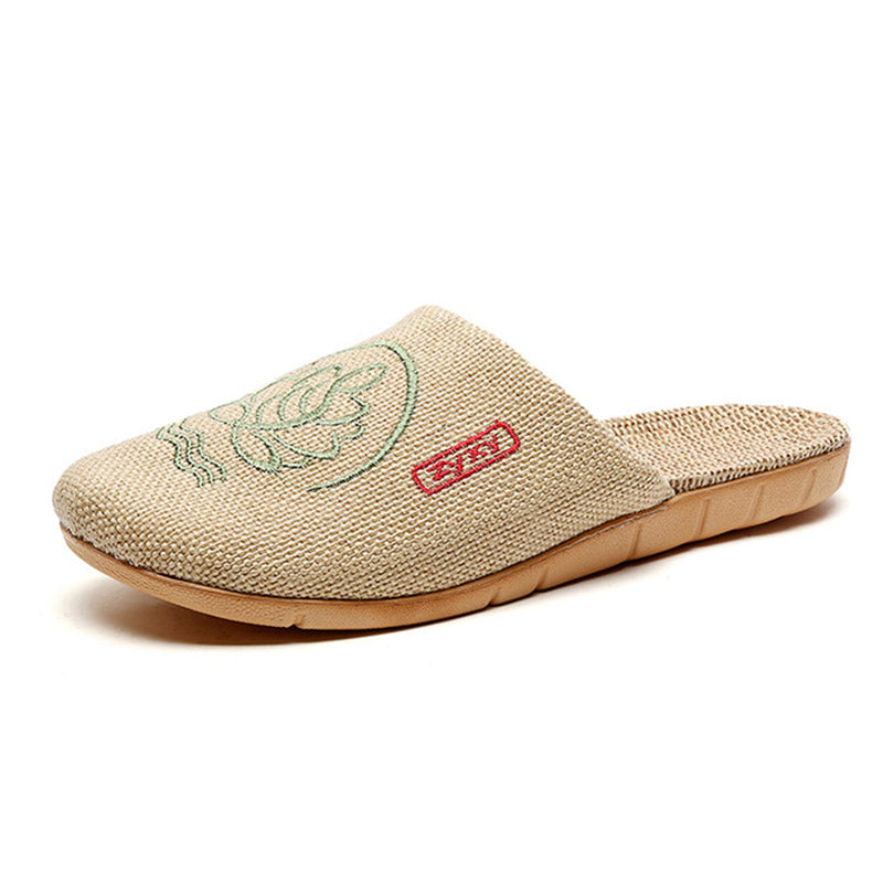 Retro Embroidered Lotus Flax Slippers - image 14
