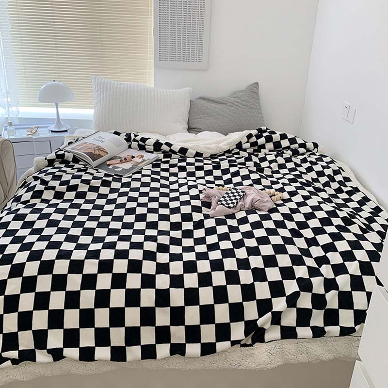 Ownkoti Checkerboard Fuffly Reversible Throw Blanket - image 2
