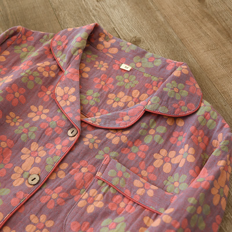 Cotton Gauze Long Sleeves Pajama Set - image 7