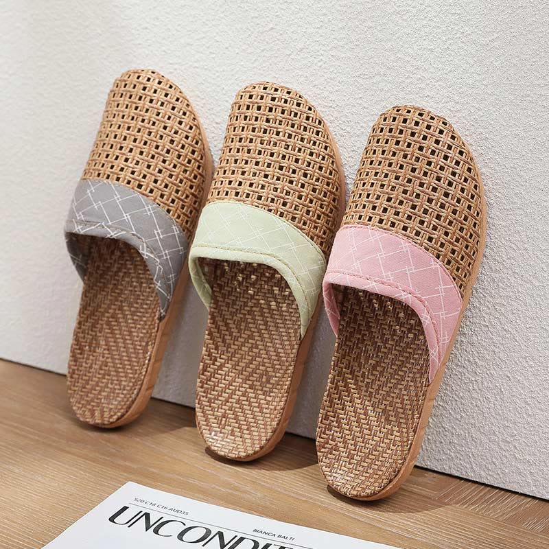 Modern Hollow-out Anti-slip Flax Slippers - image 3
