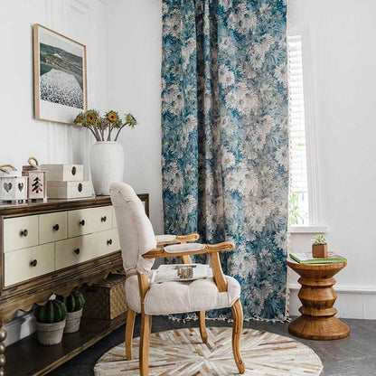 Flower Oil Painting Style Tassel Curtain - image 3