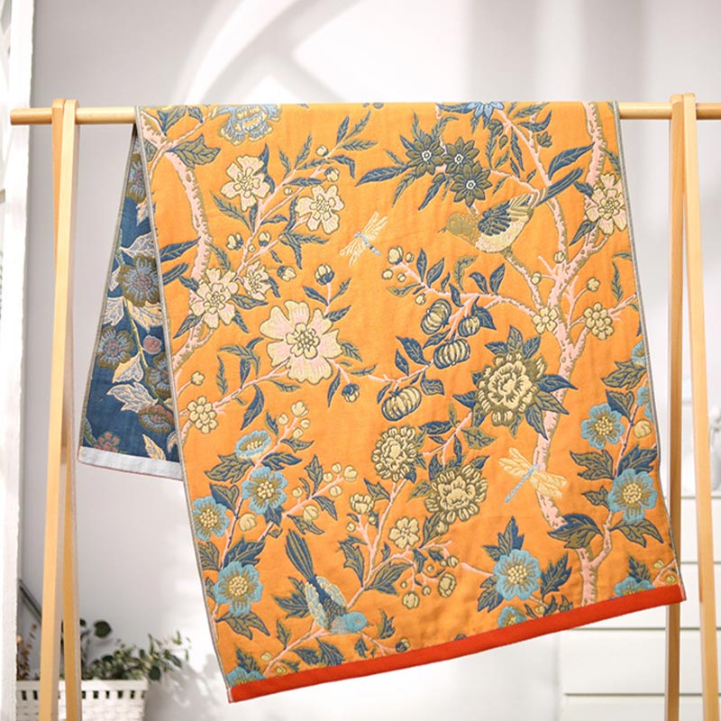 Bright Color Hibiscus Reversible Bath Towel - image 2