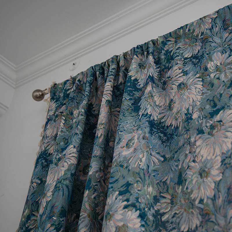 Flower Oil Painting Style Tassel Curtain - image 9