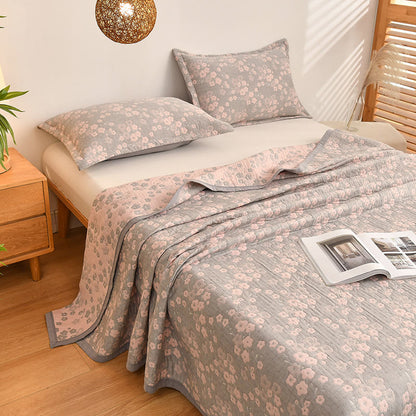 Ownkoti Cherry Blossoms Pattern Cotton Gauze Quilt - image 2