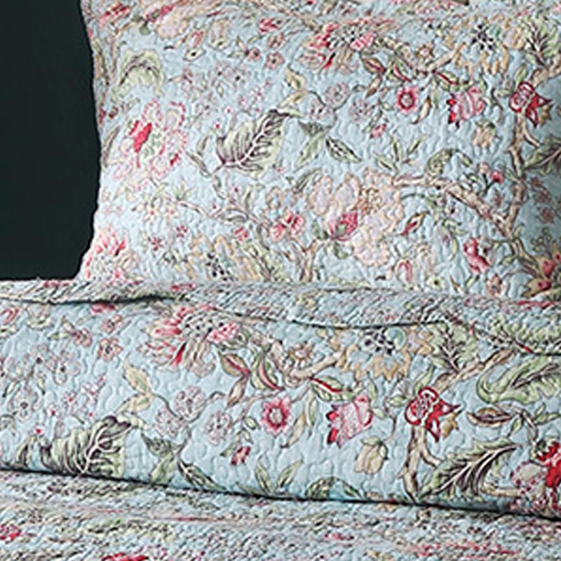 Vintage Flower Quilt with Pillow Shams - image 3