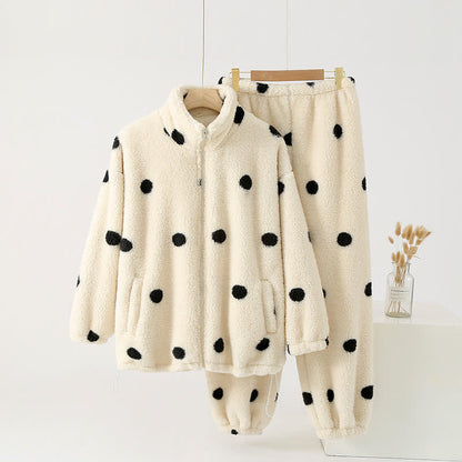 Polka Dot Long Sleeve Fleece Pajama Set - image 1