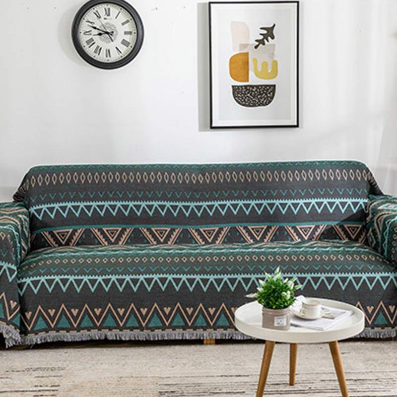 Ownkoti Indian Geometric Blanket Reversible Sofa Cover - image 3
