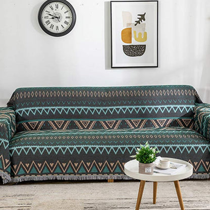 Ownkoti Indian Geometric Blanket Reversible Sofa Cover - image 3