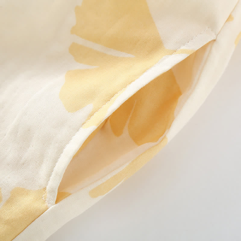 Ginkgo Leaf Bowknot Cotton Loungewear Set - image 10