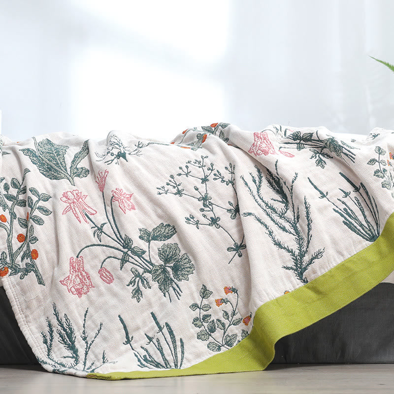 Flower Plant Cotton Reversible Soft Quilt - image 4