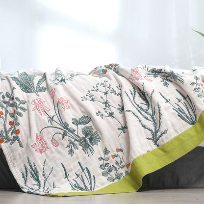 Flower Plant Cotton Reversible Soft Quilt - image 4