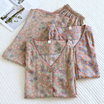 Floral Print Soft Breathable Loungewear Set - image 0