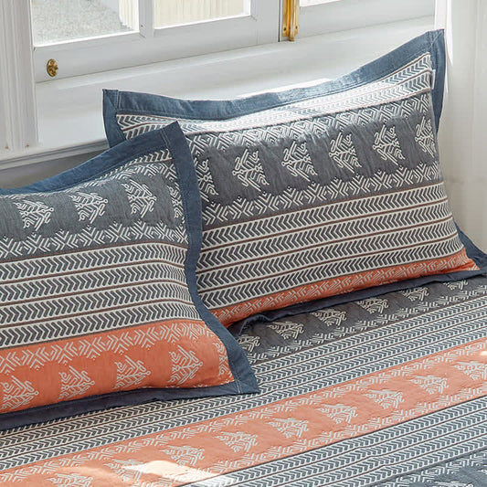 Wheat Ear Texture Cotton Pillowcases (2PCS) - As Picture - 50cm x 80cm - image 0