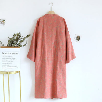 Floral Cotton Comfy Loose Bathrobe Pajama - image 1