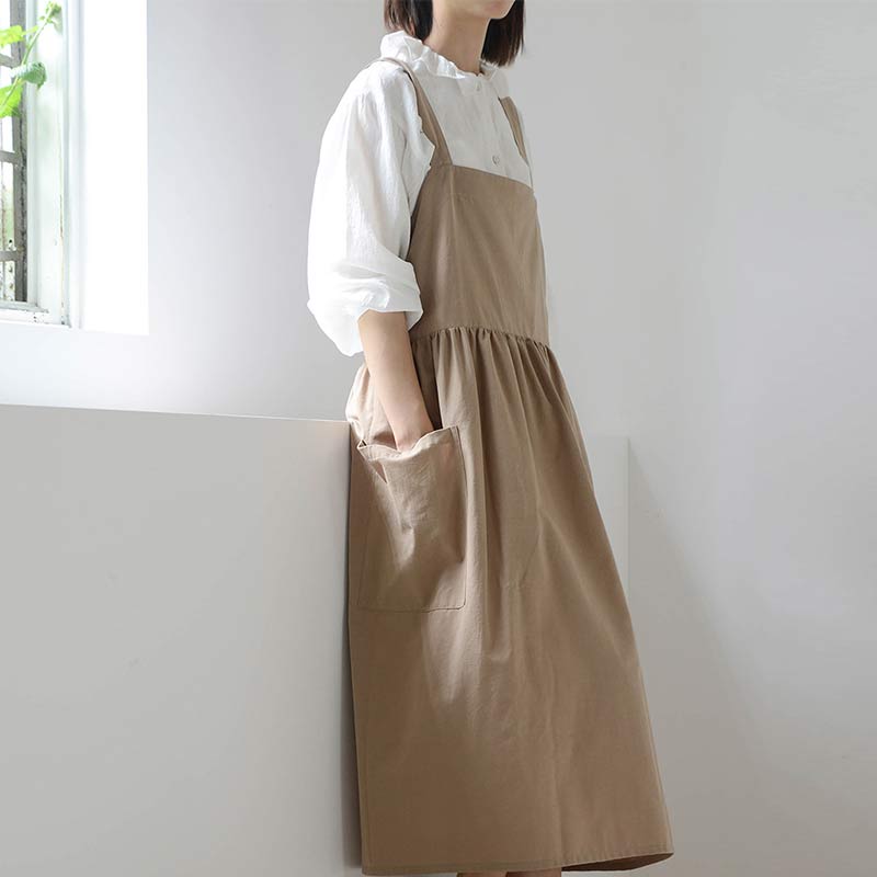 Ownkoti Cooking Adjustable Apron with Pockets - Light Coffee - One Size - image 12