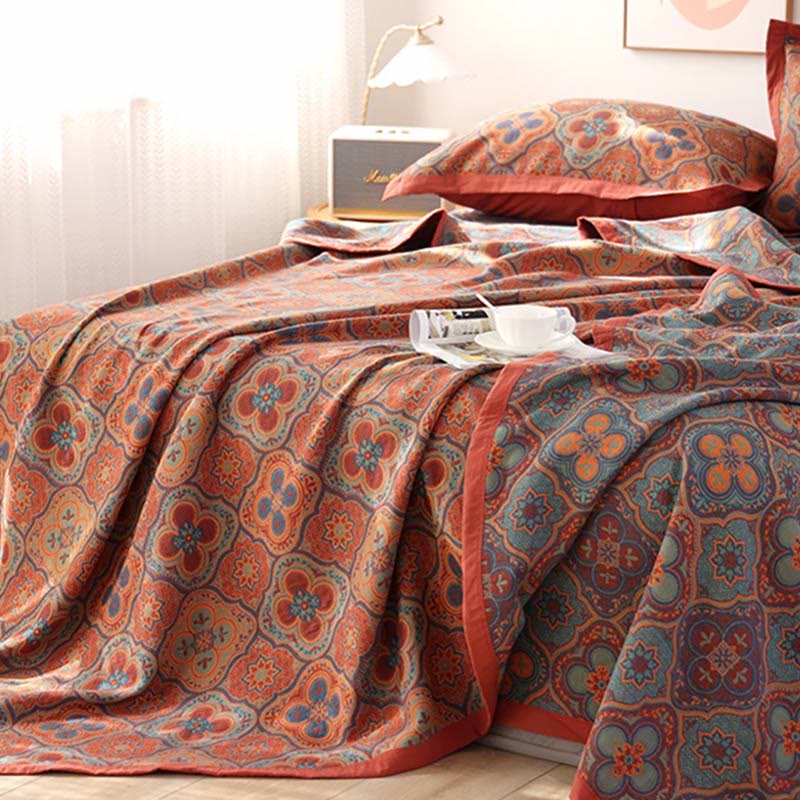 Petal Flower Pattern Cotton Reversible Quilt - image 2