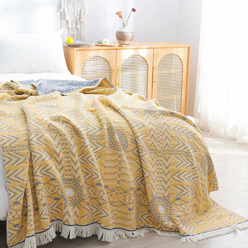 Geometric Pattern Soft Cotton Reversible Quilt - image 1