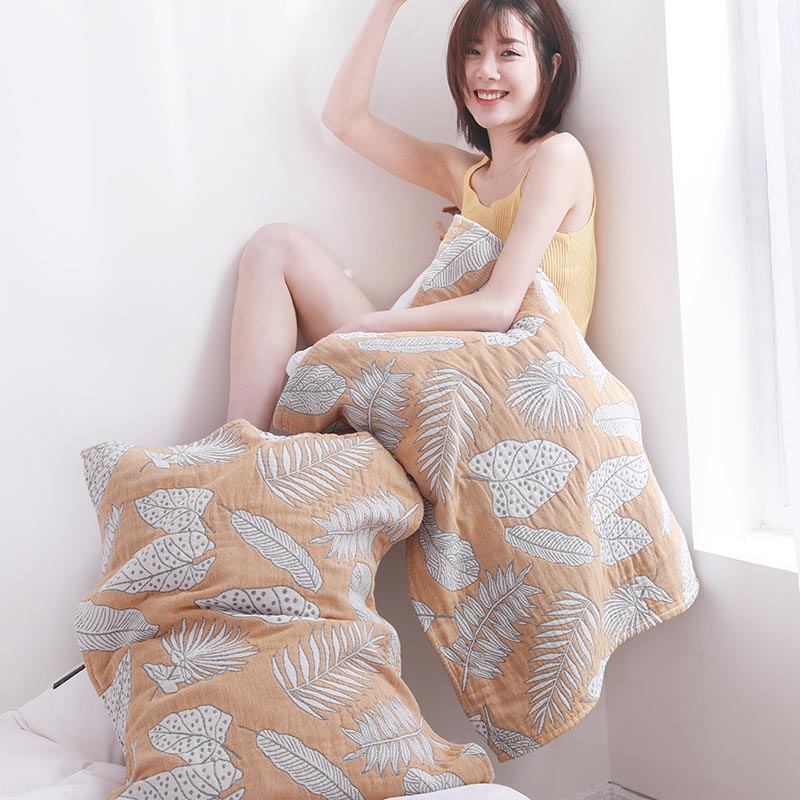 Ownkoti Leaf Print Pure Cotton Pillow Towel (2PCS) - image 5
