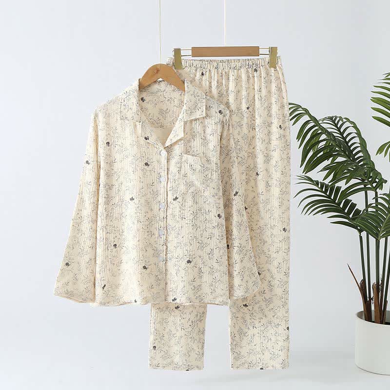 Forest Style Pure Cotton Loungewear Set - Pattern 3 - XL - image 12