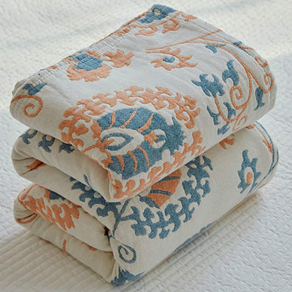 Reversible Cotton Quilt Colorful Flower Print - image 2