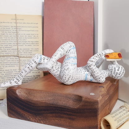 Reading Woman Thinker Statue Bookshelf Decoration - image 9