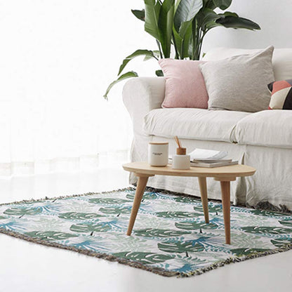 Palm Pattern Sofa Cover Tassel Blanket - image 10