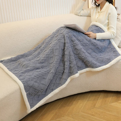 Argyle Pattern Warm Fleece Shawl Blanket - image 7