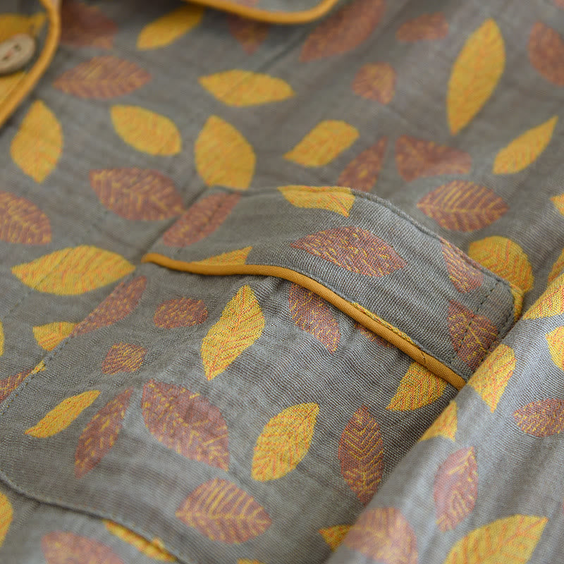 Leaf Pattern Soft Cotton Loungewear Set - image 7