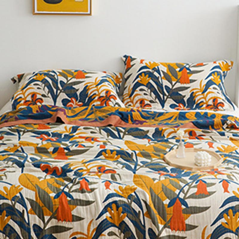 Goldenrod Flower Reversible Cotton Sofa Blanket - image 3