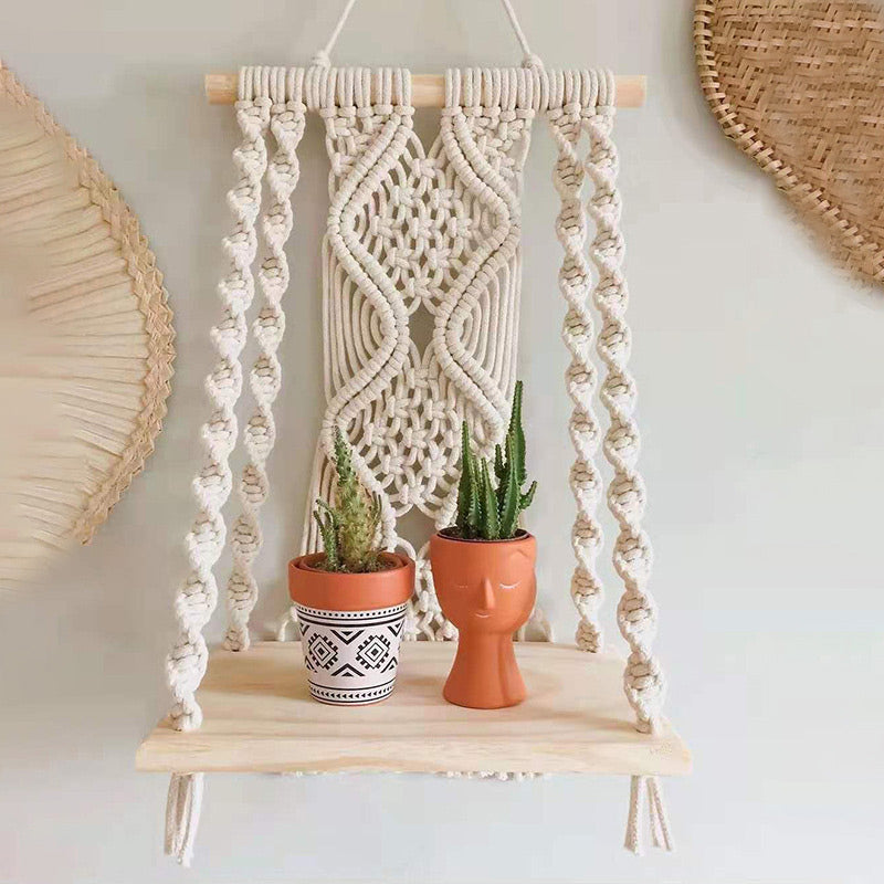 Ownkoti Hand Woven Cotton Tapestry Plant Holder - As Picture - image 0