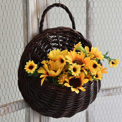 Ownkoti Handwoven Plant Basket with Handle (3PCS) - Coffee - L(1PC): 11.4" x 14.1" - image 12
