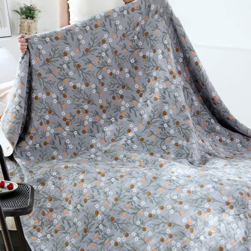 Retro Reversible Coverlet Soft Floral Quilt - image 4