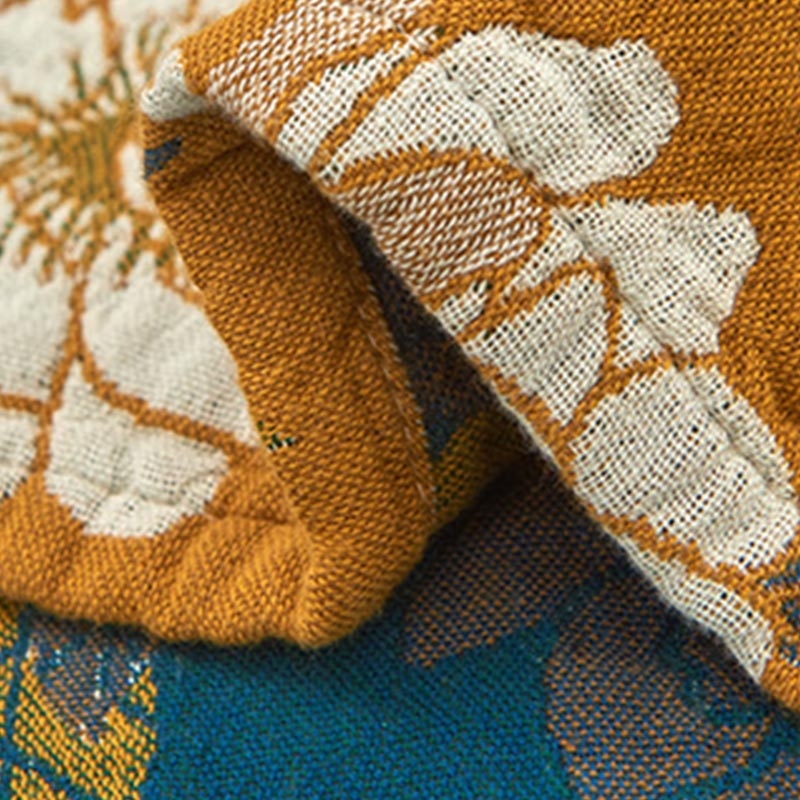 Yellow Flower Cotton Gauze Pillow Towel (2PCS) - image 13