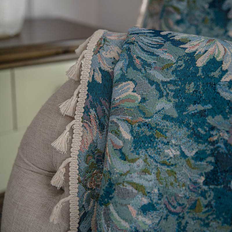 Flower Oil Painting Style Tassel Curtain - image 13