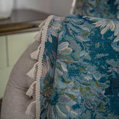 Flower Oil Painting Style Tassel Curtain - image 13