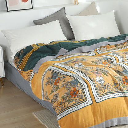 Ownkoti Summer Reversible Cotton Quilt Lightweight Blanket - Yellow - King - image 0