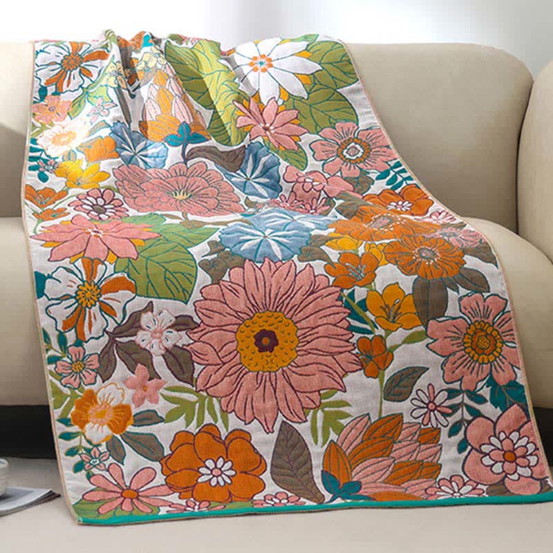 Floral Cotton Gauze Quick-drying Bath Towel - image 2