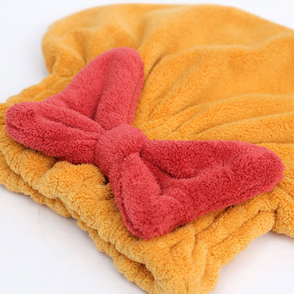 Bowknot Elastic Band Hair Drying Hat - image 1
