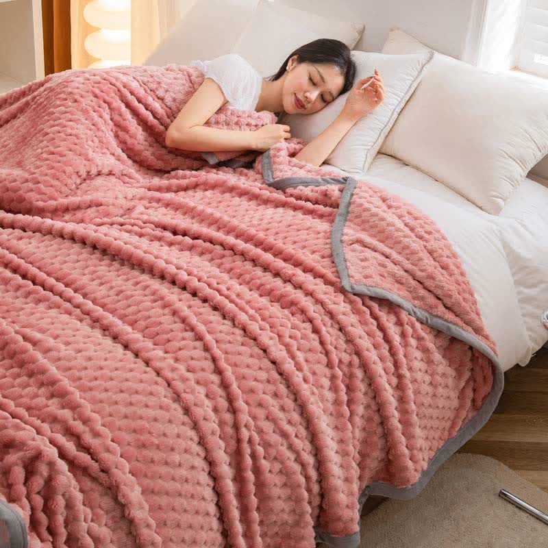 Solid Color Soft Velvet Reversible Blanket - Peachy Pink - Queen - image 13