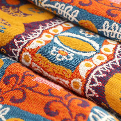 Boho Cotton Orange Reversible Sofa Blanket - image 6