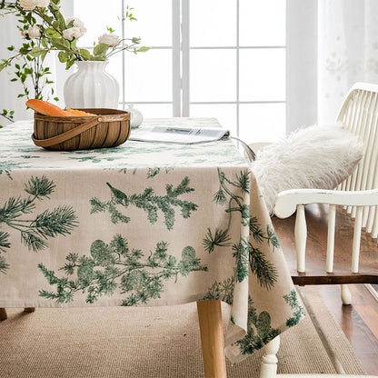 Pine Bird Cotton Linen Tablecloth - image 3