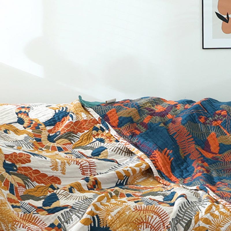 Flower Bird Blanket Reversible Sofa Cover - image 3