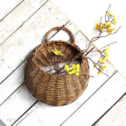 Ownkoti Handwoven Plant Basket with Handle (3PCS) - Brown - L(1PC): 12.2" x 14.9" - image 1