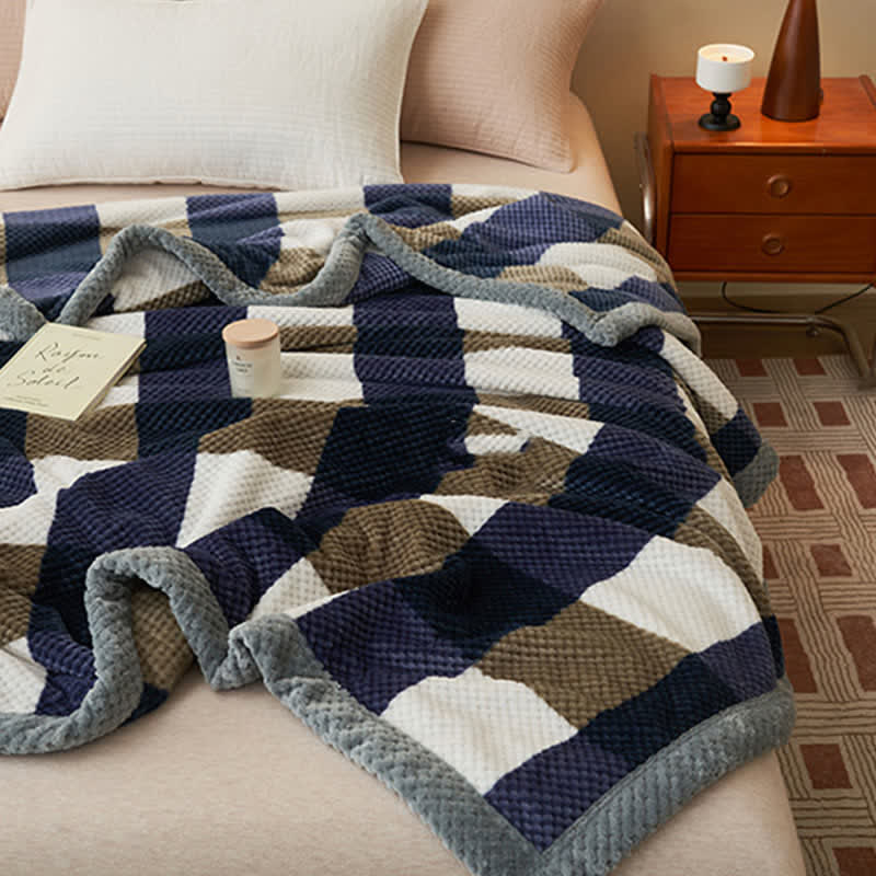 Plaid Warm Coral Fleece Throw Blanket - image 7